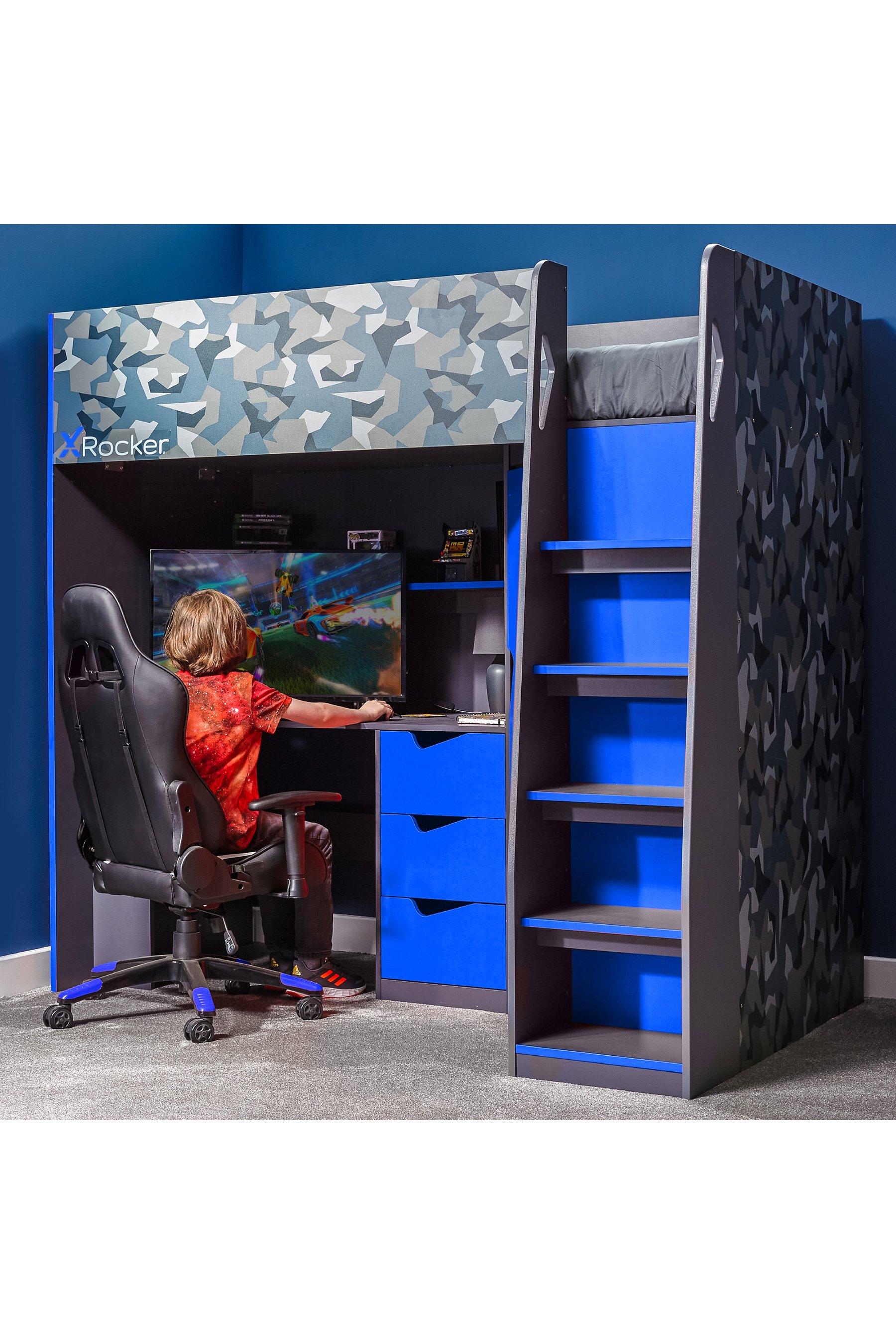 Hideout Gaming Bunk Bed With Desk X Rocker US
